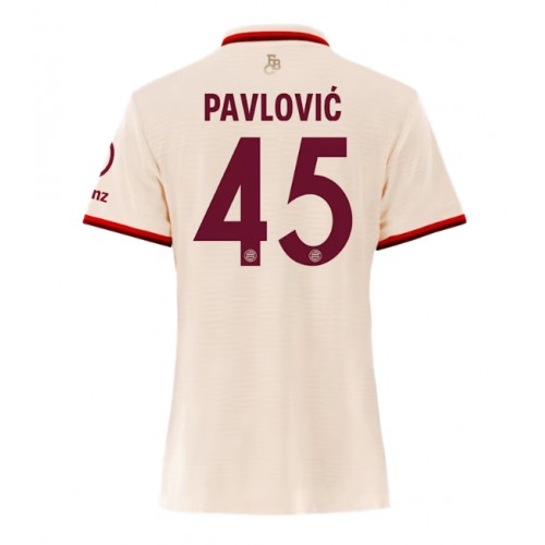 Echipament fotbal Bayern Munich Aleksandar Pavlovic #45 Tricou Treilea 2024-25 pentru femei maneca scurta Echipament fotbal Bayern Munich Aleksandar Pavlovic #45 Tricou Treilea 2024-25 pentru femei maneca scurta